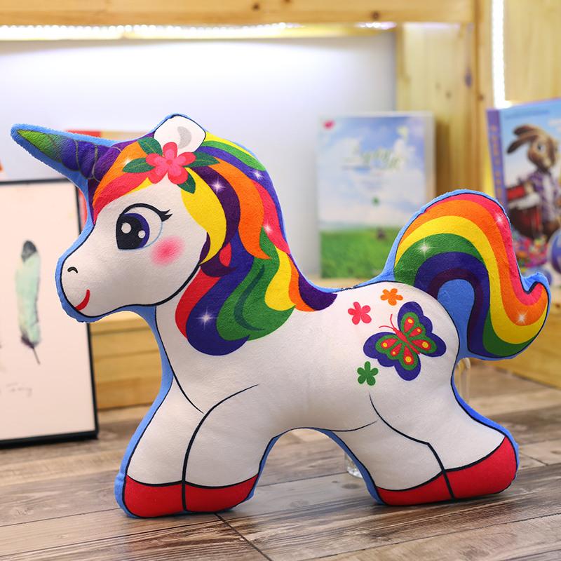 50cm Unicorn Themed Throw Pillow Rainbow Horse Soft Plush Toys Sofa Cushion Unicorn Birthday Gifts For Friends