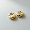 Punk Oval Smooth Metallic Geometric Hoop Earrings Minimalist Style U-shaped Ear Buckle Daily Life Fashion Jewelry Accessories
