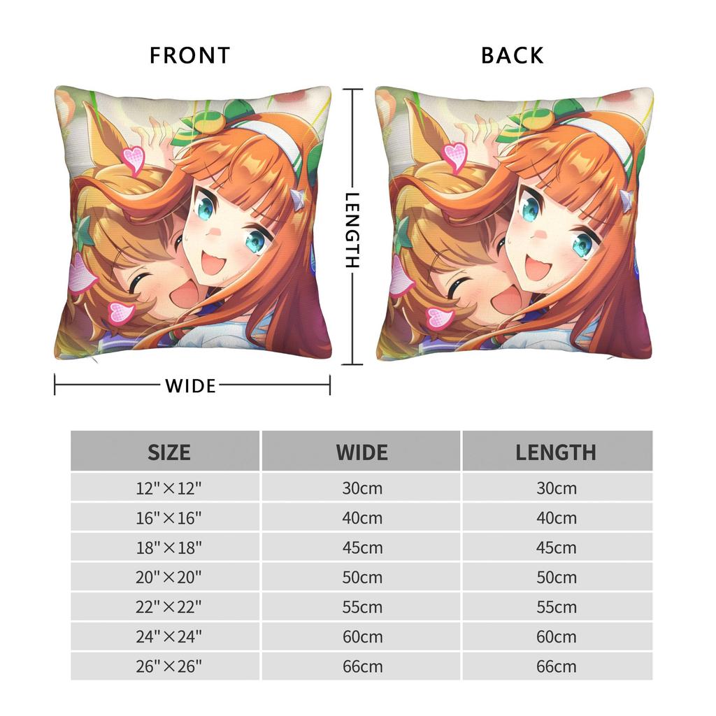 Umamusume Pretty Derby Cartoon Pillowcase Printing Fabric Cushion Cover Decorations Throw Pillow Case Cover Home Square 45*45Cm