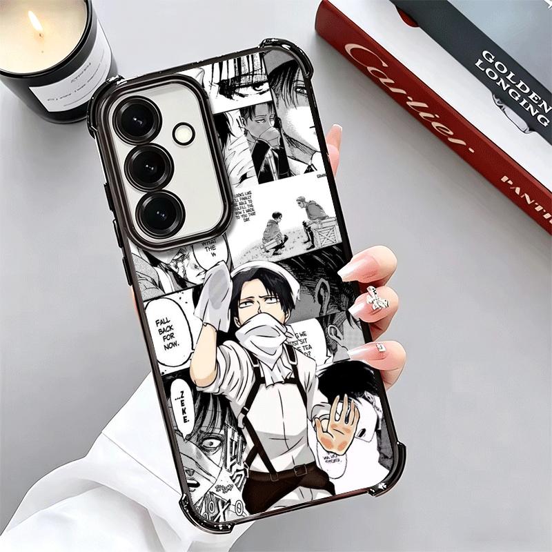 A-Attack On T-Titan Anime Plating Phone Case For Samsung A17 A07 A37 A57 A16 A56 A15 A55 A14 A54 A13 A53 A26 A36 A25 A35 A24 A34