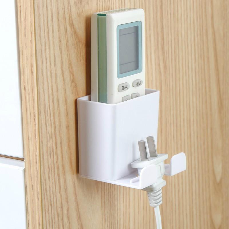 Remote Control and Phone Holder with Earphone Storage Box and Hook