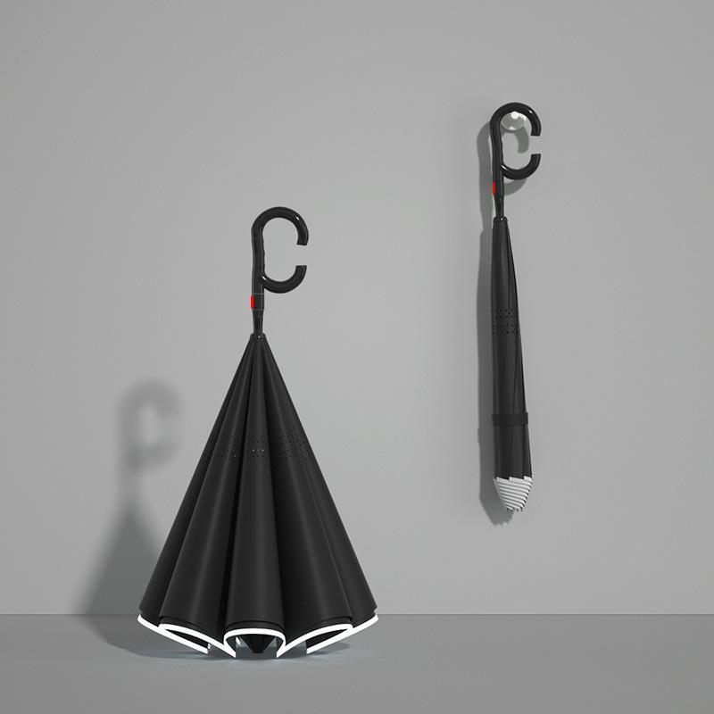 New 8-bone creative hands-free double-layer straight rod reverse umbrella car long handle reverse umbrella umbrella