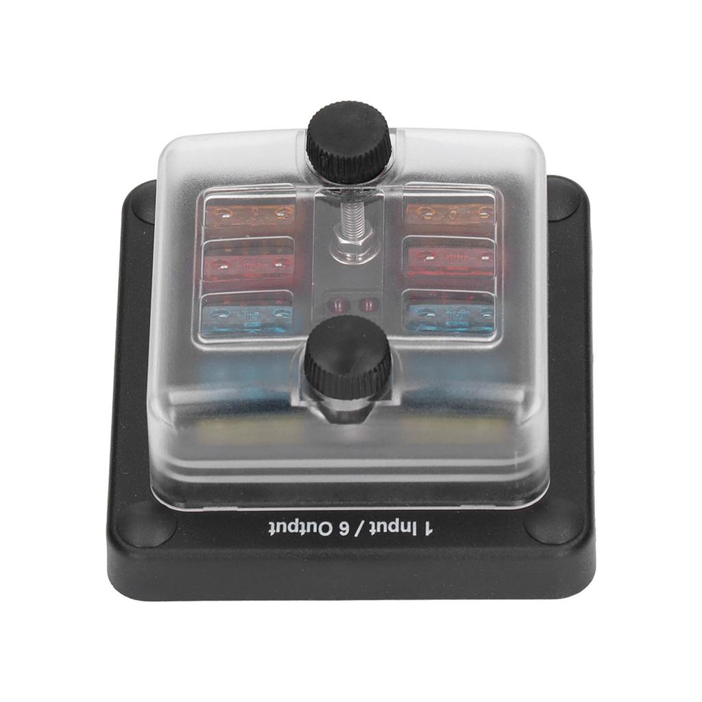 Sicherungskasten mit Flachsicherungen 6-fach Sicherungshalter Wasserdicht mit LED-Warnanzeige für Auto Marine Boot Wohnmobil