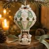 Decorative Wall Hanging Ornaments DIY Christmas Hot Air Balloon Ornament Kit, 3D Handmade Fabric Craft Festive Home Decor Project with Santa