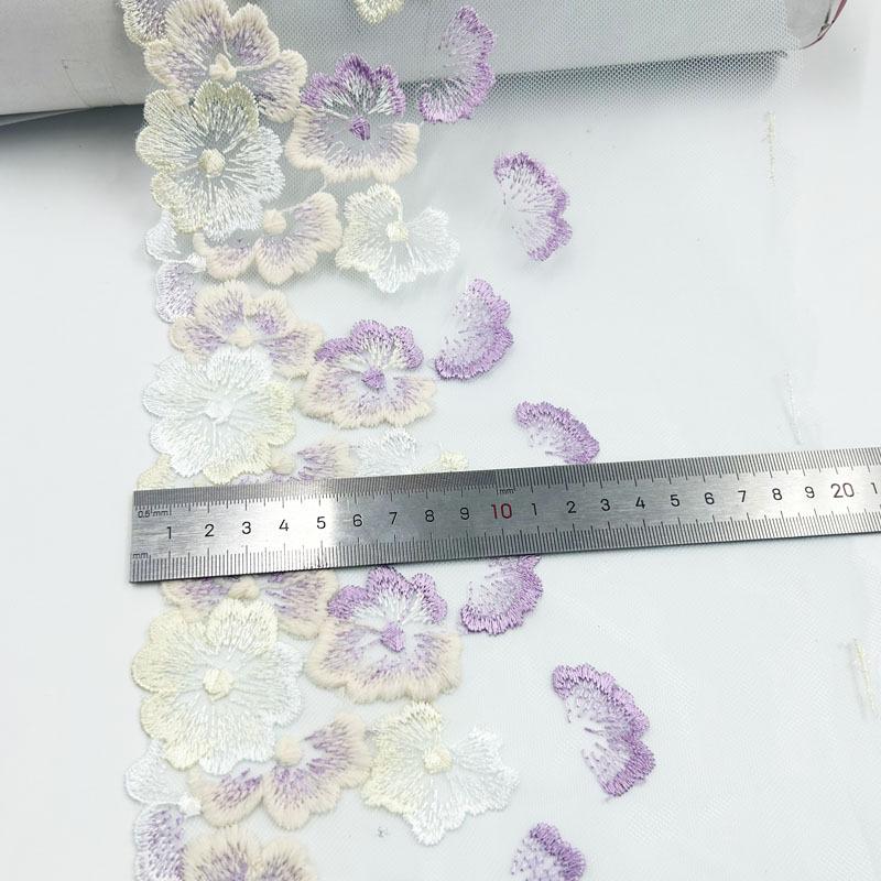 1/3 de yard de fil de polyester pressé pour fond de dentelle, idéal pour la broderie florale à faire soi-même, accessoires en dentelle, rideaux, coussins de canapé et décoration.