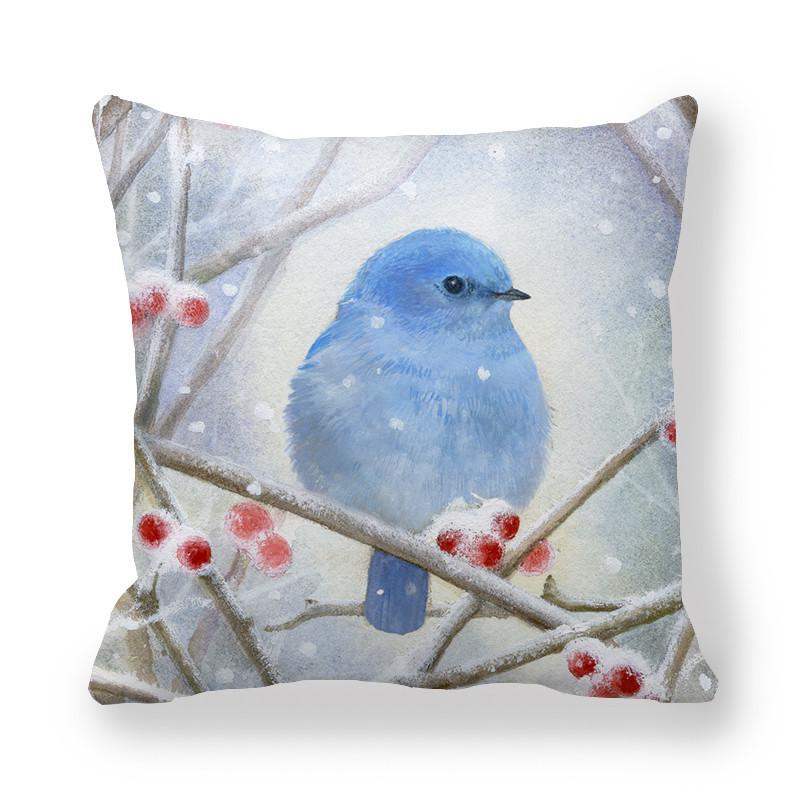 Merry Christmas Decorative Printing Cushion Cover Home Living Room Sofa Decoration Polyester Pillow Cover