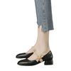 High Heels Women'S Thick Heel With Skirt Cheongsam New Chinese Leather Shoes Square Head French Mary Jane Shoes