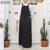 ZANZEA Women Casual Square Collar Loose Sleeveless Suspender Dress