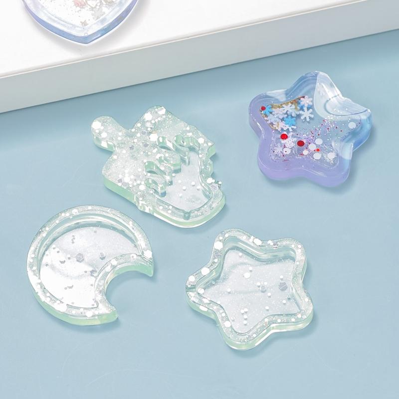 5/10Pcs Plastic Seal Film Resin Clear Protective Sheet for Animal Silicone Shaker Models DIY Jewelry Making Pendant