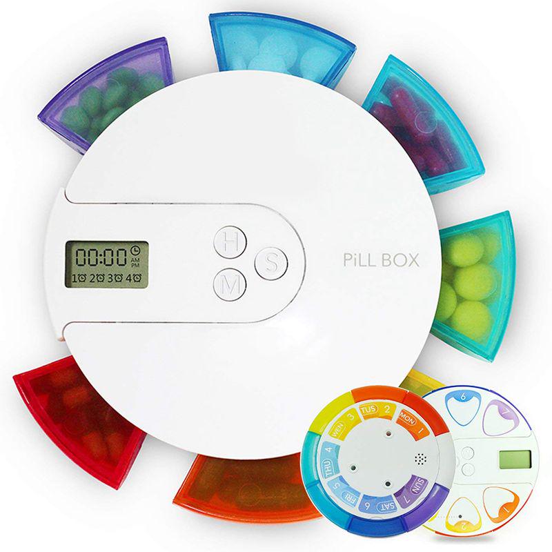 7 Günlük Hap Kutusu Alarm-DIY Dijital Küçük Cep Hap İlaç Hap Kutusu