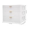3-Layer White Desktop Storage Organizer with Drawers and Top Platform Durable PP Material Space-Saving Desk Organizer
