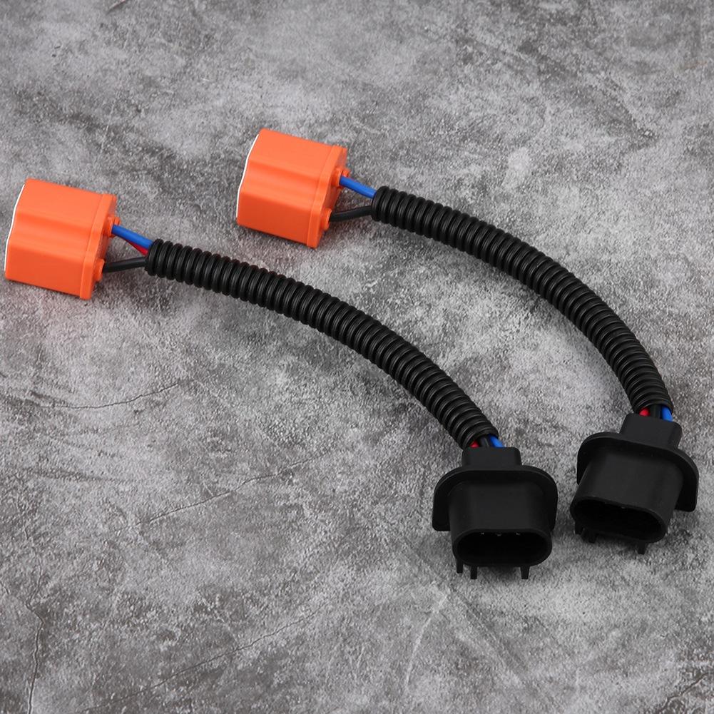 2Pcs H13 9008 To H4 9003 Hb2 Adapter Headlight Conversion Cable Female Led Light