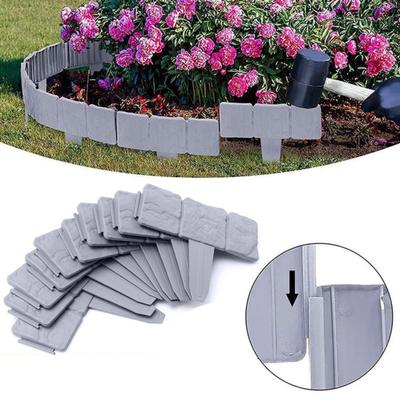 20 Pcs Garden Edging Border All-weather No Dig Lawn Edging Border Flexible Interlocking Landscape Fence