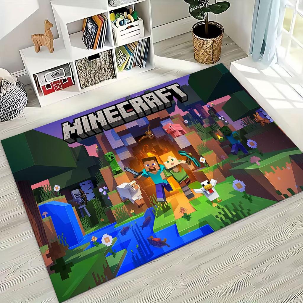 Cartoon S-Sandboxs 3D Game Carpet Rug for Bedroom Living Room Sofa Home Doormat Decor,Large Kids Play Non-slip Floor Mat Gift