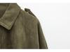 2025 Spring Bestseller: Green Suede Bomber Jacket Coat