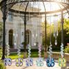 6 Piece Artistic Mineral 4 Leaf Shamrock Hangings White Mineral Wind Chime Upgrades for Attractive Spectrum Displays