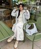 Place Studio Lace Shirred Ribbon Cotton Elastic Long Tiered Skirt _2 Colors