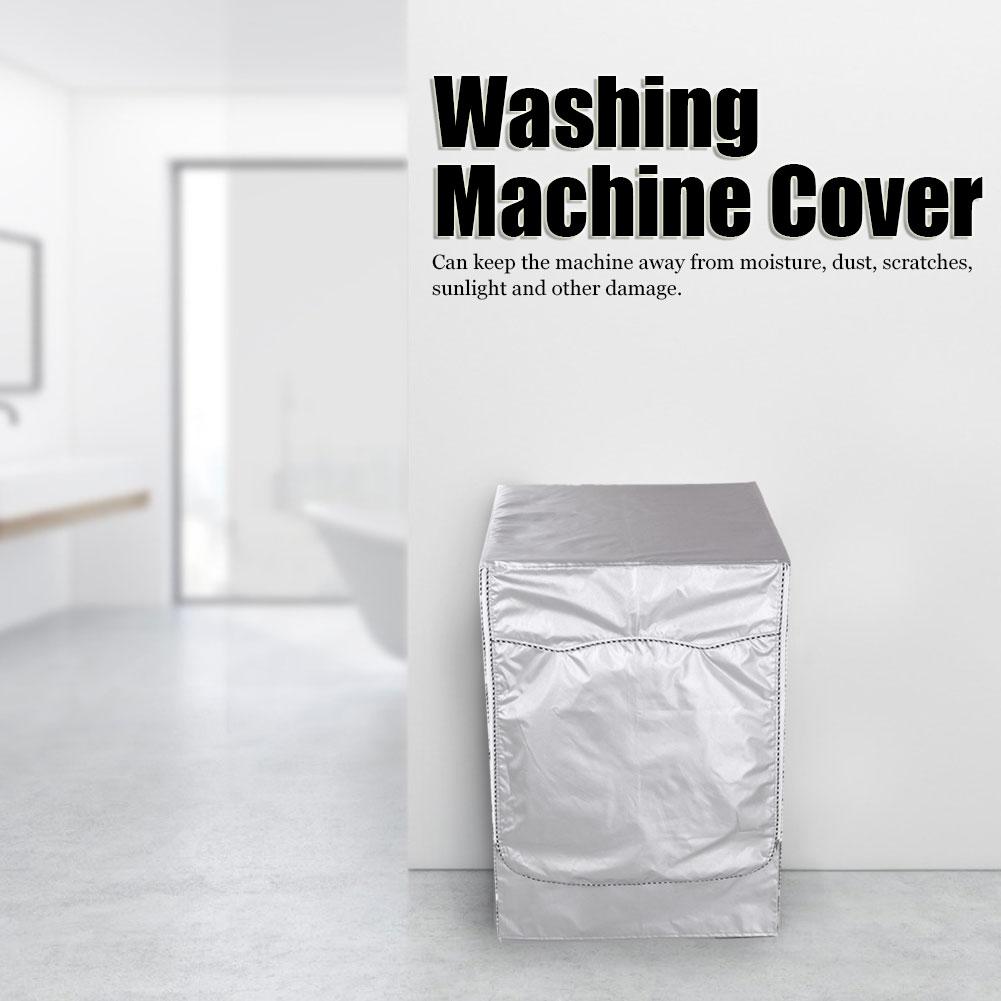 Household Universal Waterproof Sunscreen Washing Machine Dust Cover Protector Accessory(Silver Coating Washing Machine