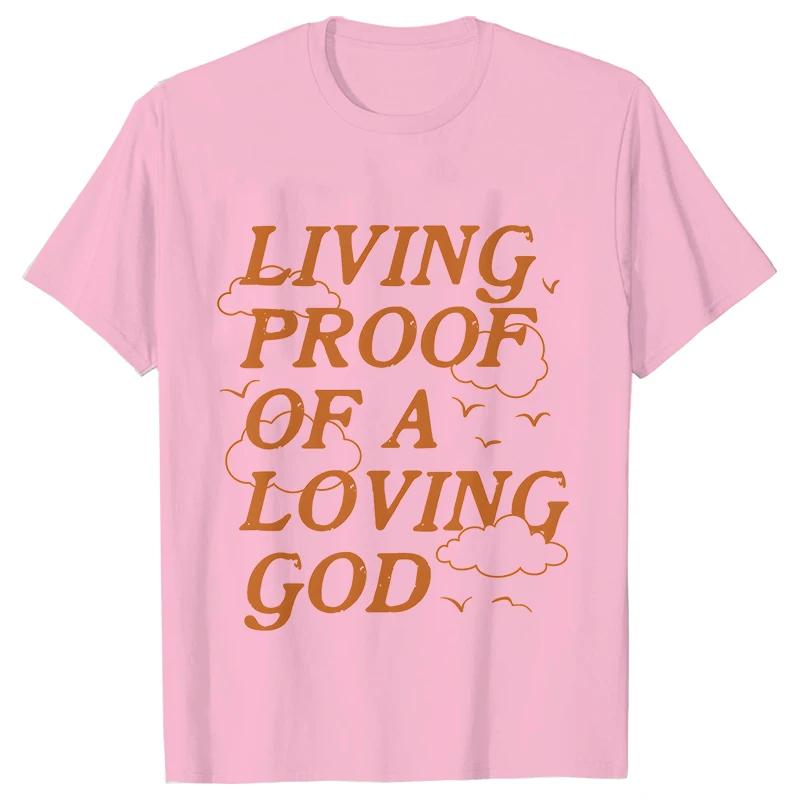 Unisex Summer Live Proof of A Loving God Print Y2k Tshirt Unisex Religious Christian Cross Jesus Short Sleeved Tees Loose Tops