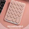 BOW 22 Keys Wireless Number Pad Rechargeable Bluetooth Numeric Keypad Round Keycaps Numpad Number Keyboard for Laptop iPad