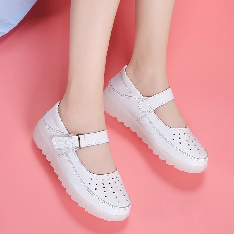 Женские туфли на плоской подошве из натуральной кожи — фото 3