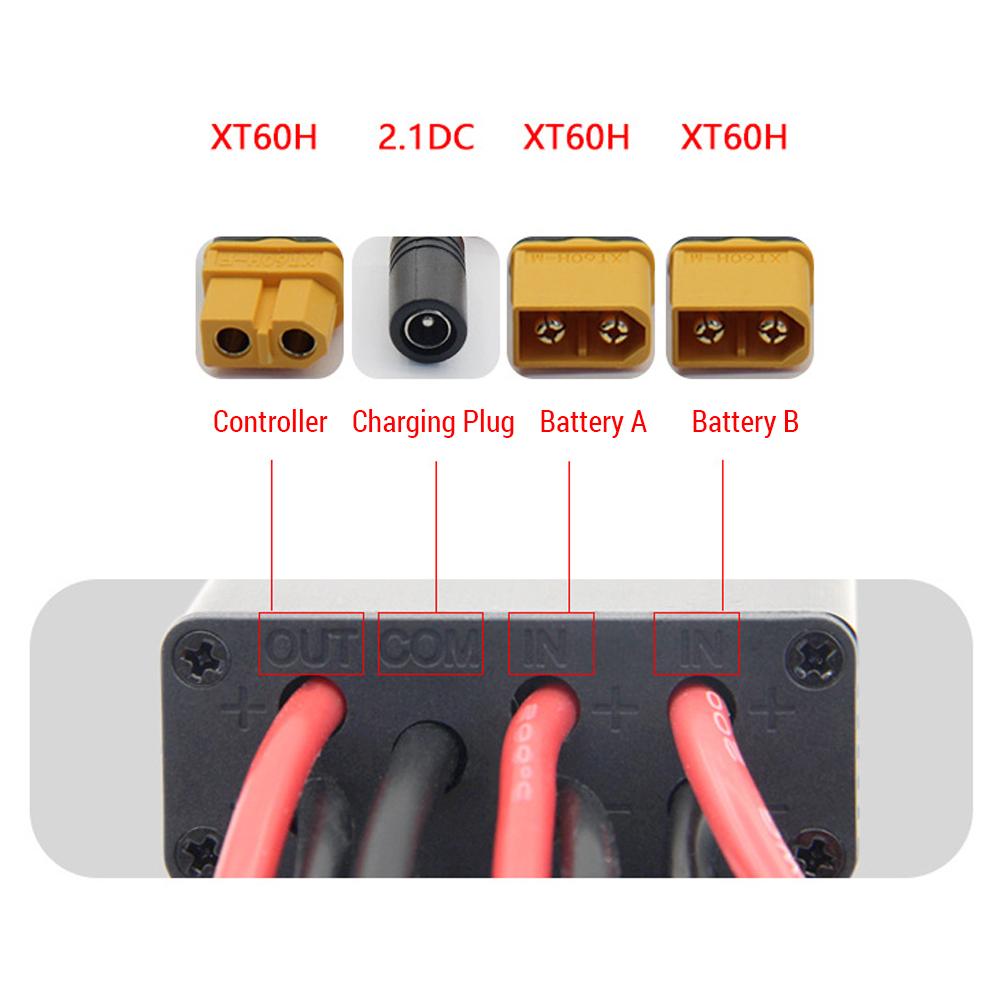 20V-72V 40A Dual Batterie Anschluss Elektrische Fahrrad Doppel Batterie Entladung Konverter