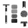 Car Window Cleaner Tool with Extendable Handle And 4 Washable Pads for Auto Detailing