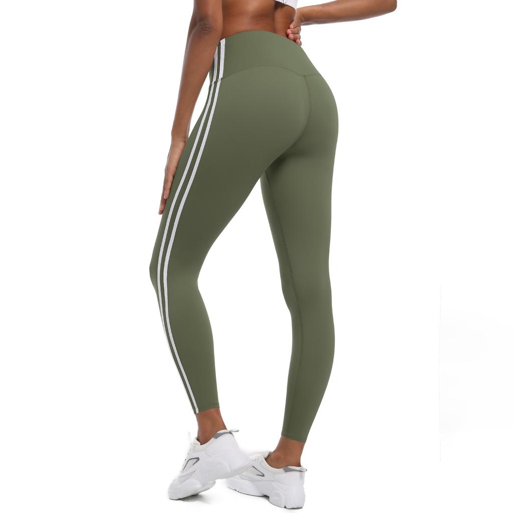 New Striped Pants For Wearing High Waisted And Slimming Sports Barbie Pants, Peach Hip Lifting Running And Fitness Yoga Pants For Women