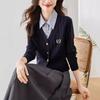 Shirt Spring and Autumn Knitted Sweater New Professional Clothing Splicing Fake Two-piece Top Long-sleeved Women's Sweater