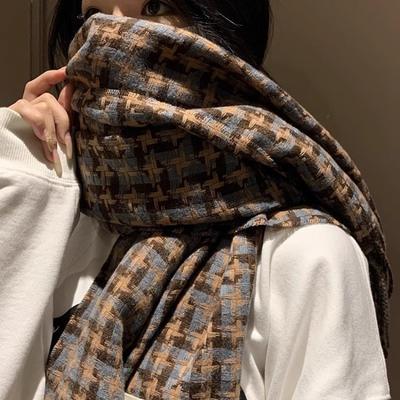 New Scarf Girls Winter Versatile Imitation Cashmere Knitted Shawl Student Warm Scarf