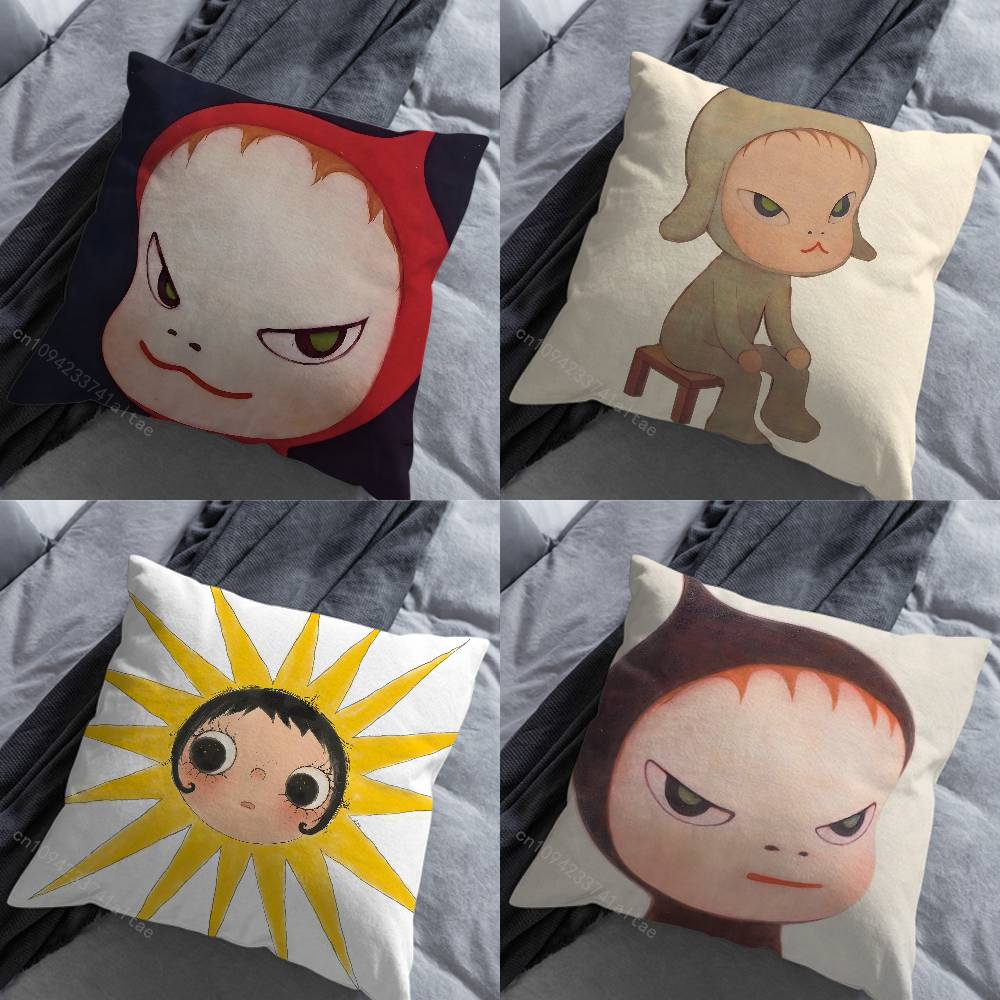 Cute Art YYoshitomo NNara Pillow Case For 30x30cm45x45cm55x55cm For Home Bedroom Decoration And Protector