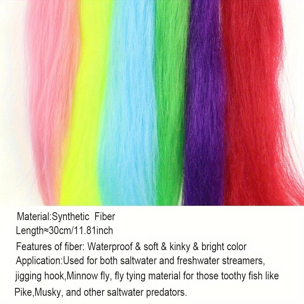 1 Pack 30Cm Crimped Kinky Minnow Fiber Streamer Fly Fibers Bucktail Jig Head Tying Material For Fly Fishing Trout Pike Bass Lure