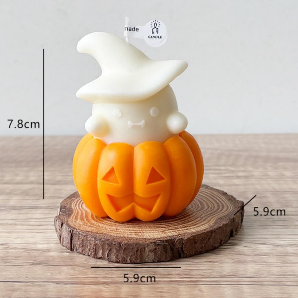 1/2pcs Ghost & Pumpkin Scented Candle Adorable Soy Wax Candles Idea Gifts for Holiday Halloween Home Party Atmosphere Decorative