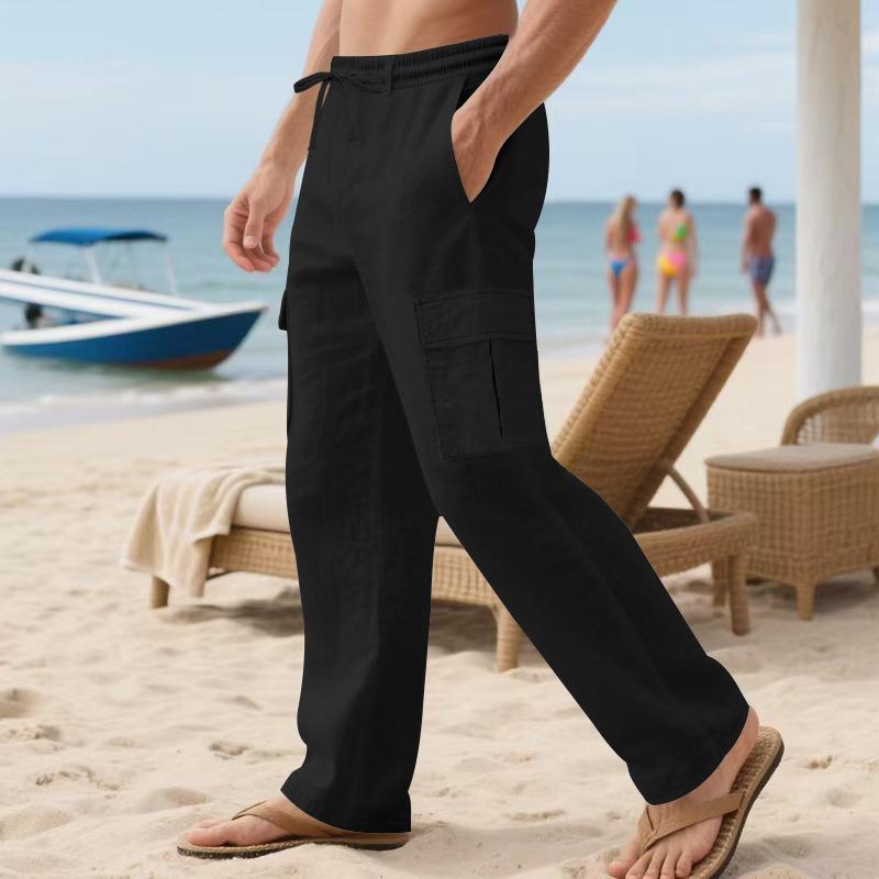 HNXC Men's Fashion Casual Solid Color Print Pants & Capris Classic Exquisite