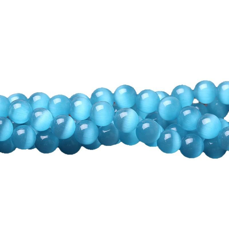 Hongchu Crystal Sky blue cat's eye loose beads DIY Jewelry accessories loose beads Blue cat's eye stone loose beads semi-finished product