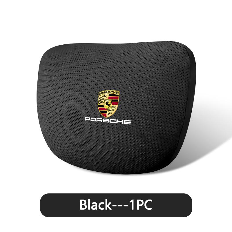 1 Stück Autositz Kopfstütze Auto Embleme Nackenkissen Für Porsche 911 918-Spyder 928 944 968 Boxster Carrera-GT Cayenne Macan Panamera