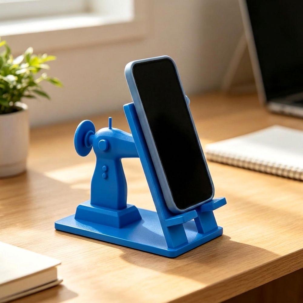 Vintage Nähmaschine Telefonständer 3D-gedruckte Schreibtischdekoration Handyhalter Nähliebhaber Geschenke