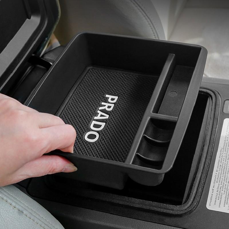 For Toyota Land Cruiser Prado FJ120 FJ150 2002~2020 Car Armrest Hidden Plastic Organizer Holder Storage Box Interior Accessories