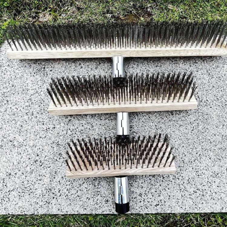 Multipurpose Steel Wire Deck Brush Head for Outdoor Deck Garage Pool Steel Wire Broom For Garden Deck Pool Cleaning