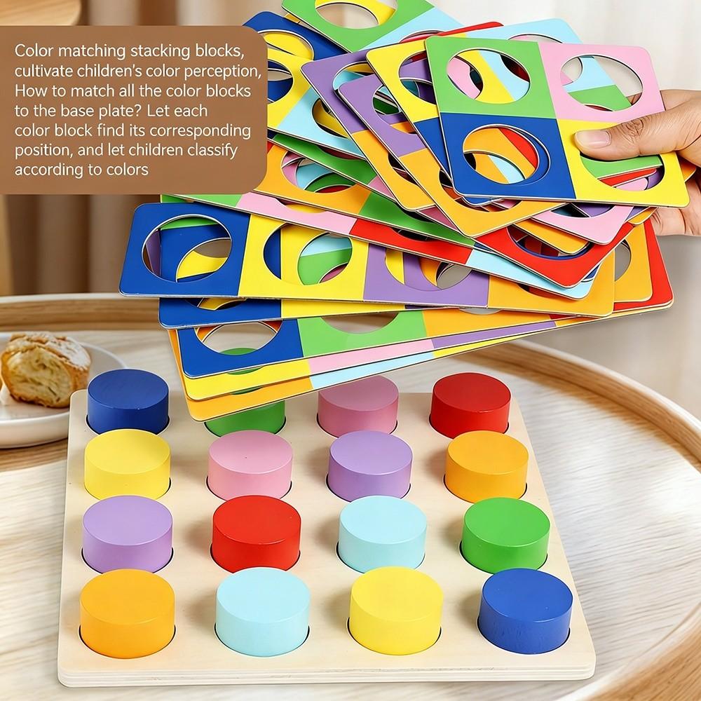 Water-based Paint Matching Logic Game Educational Wooden Puzzle Preschoolers or Toddlers