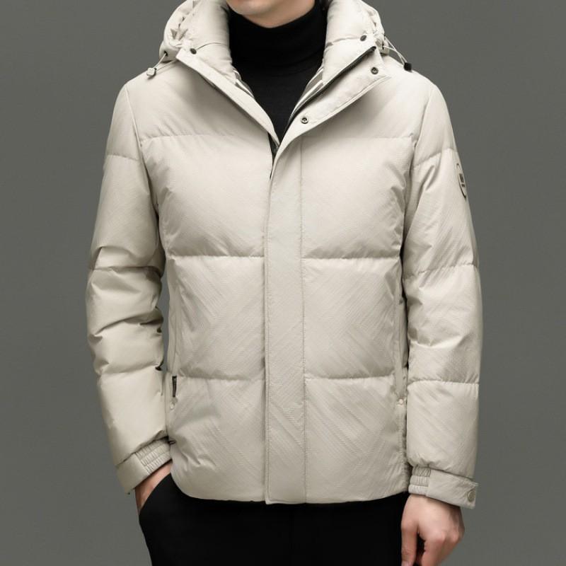 Mens Winter Down Jacket 2026 Business Casual Warm Windproof Coat Middle-Aged Men