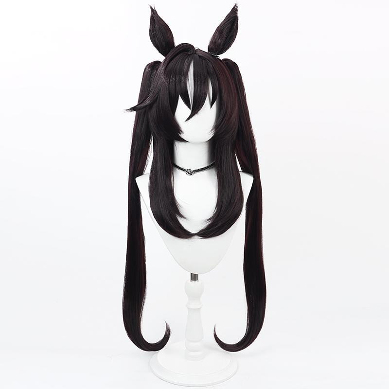 UETEEY Uma Musume Pretty Derby Vivlos Cosplay Wig Ears Tail Halloween Party Costume Prop Synthetic Hair Heat Resistant Fiber