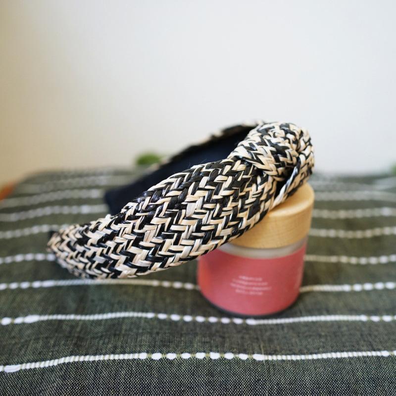 Holiday Beach French Retro Small Fresh Purple Green Lafite Straw Rattan Headband Headband Spring And Summer Versatile