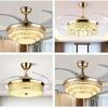 European-Inspired Crystal Chandelier Ceiling Fan with Smart Inverter and Invisible Design for Living, Dining, & Bedroom