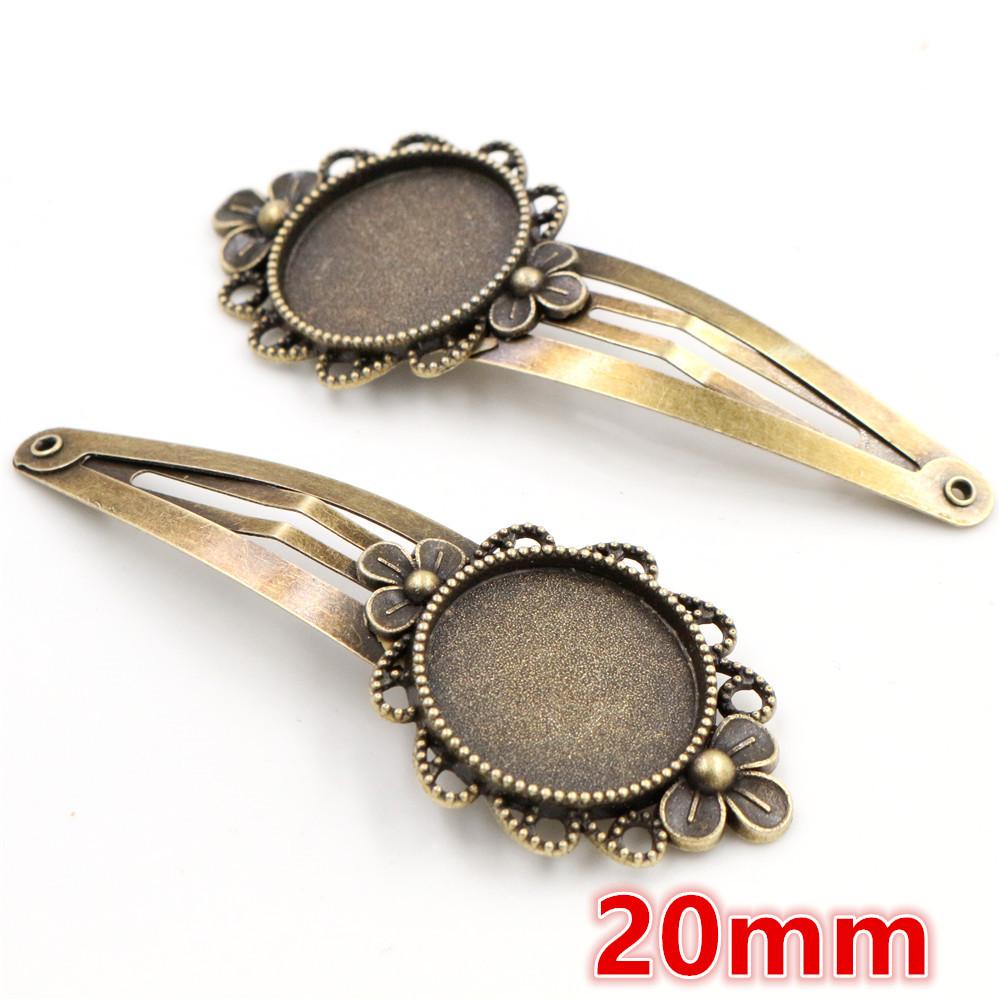 5pcs 20mm 18mm 18x25mm Inner Size Round/Oval Copper Material Hairpin Hair Clips Hairpin Base Setting Cabochon Cameo 