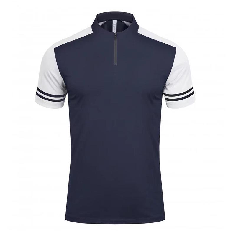 Men's 2024 Summer Quick-Dry Short-Sleeve Half-Zip Running and Fitness T-Shirt