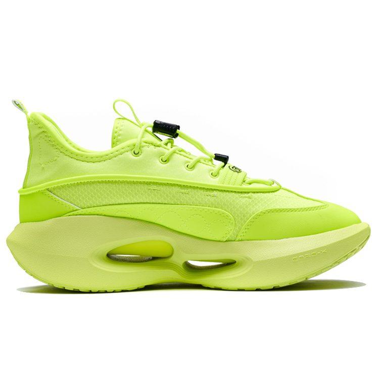 361 HOURGLASS Time Woven Mesh Non Slip Lightweight Low Top Basketball Shoes Men's Fluorescent Yellow 572311121-2