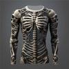 Creative Design 3D Skull Print Men's T-Shirt Autumn Daily Casual Long Sleeve Crew Neck Pullover Tees Oversize Breathable Clothes