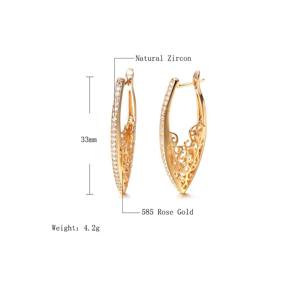 Rose  Latest Fancy Stylish Copper Zircon Bali Earrings for Women and Girls
