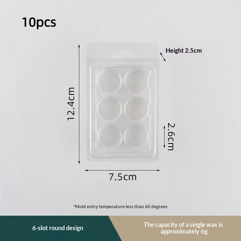 Versatile 10Pcs Clear Wax Melt Containers 6/4-Cavity Efficient For Beginners And Experts Customized Candle Making